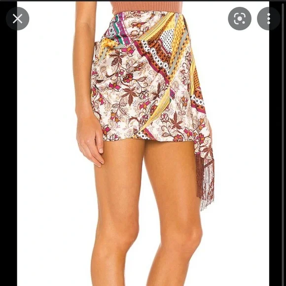 House of Harlow 1960 x Revolve Caterina Skirt in Patchwork Multi NWT - Picture 3 of 10